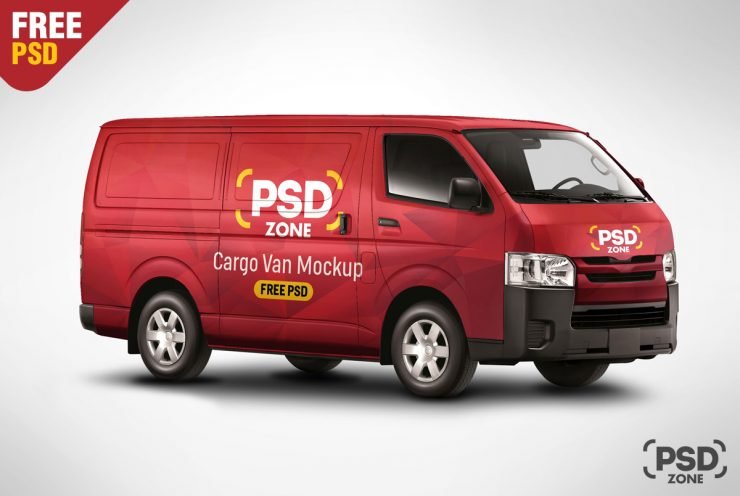 Cargo Van Mockup Free PSD