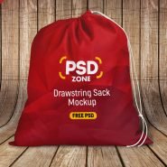 Drawstring Sack Mockup Free PSD