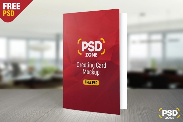 Greeting Card Mockup Free PSD