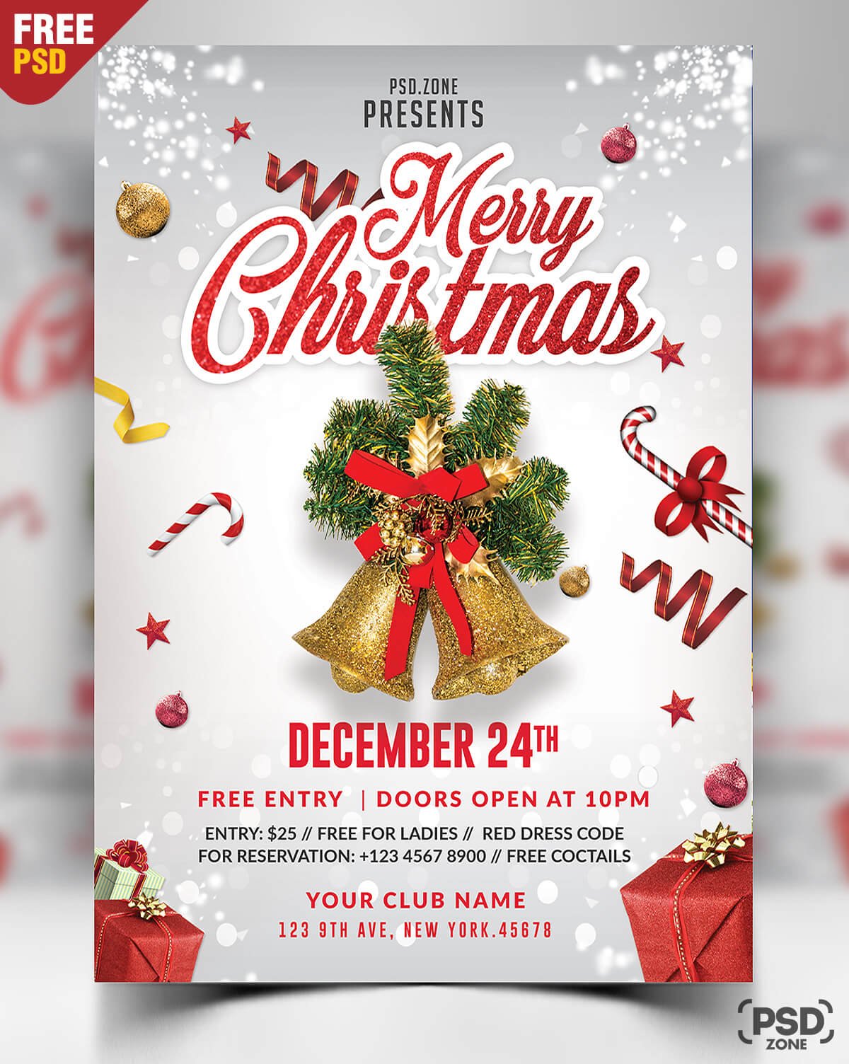 Merry Christmas Flyer Free PSD