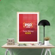 Poster Frame Mockup Free PSD