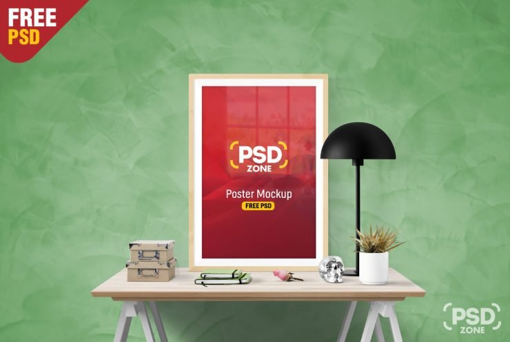 Poster Frame Mockup Free PSD