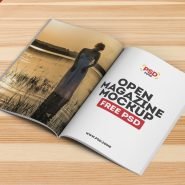 Open Magazine Mockup Free PSD