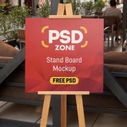 Outdoor Restaurant Menu Stand Board Mockup