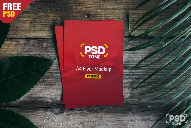 A4 Flyer Mockup Free PSD