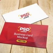 Business Card on Table Mockup PSD