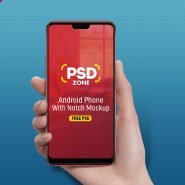 Android Phone with Notch Mockup