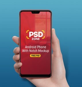 Android Phone with Notch Mockup