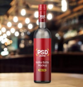 Vodka Bottle Mockup Free PSD