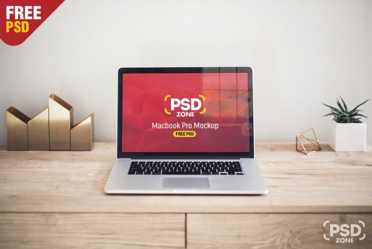 Macbook Pro on Desk Mockup