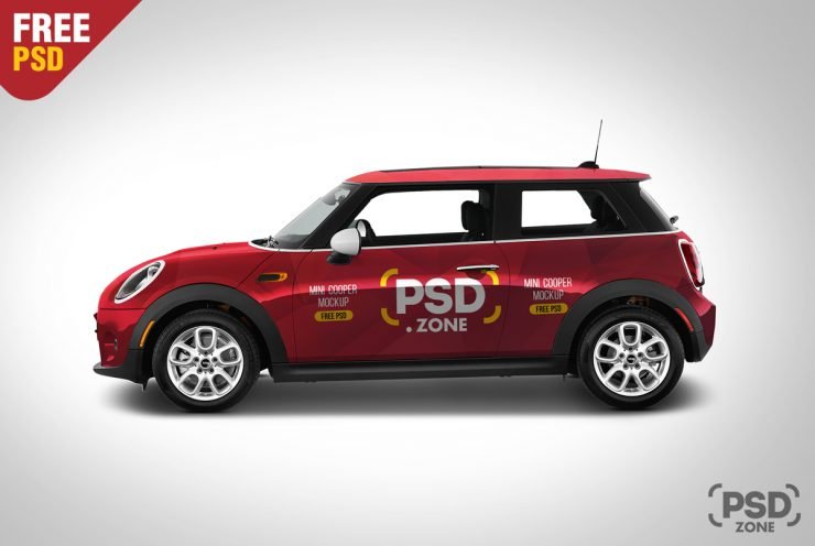 Mini Cooper Mockup Free PSD