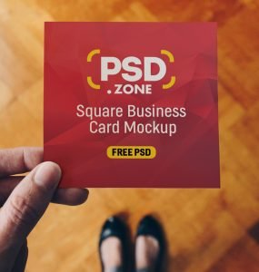 Square Business Card Mockup PSD