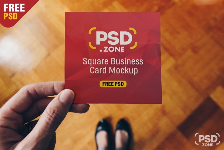 Square Business Card Mockup PSD