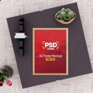 A4 Poster Frame Mockup PSD
