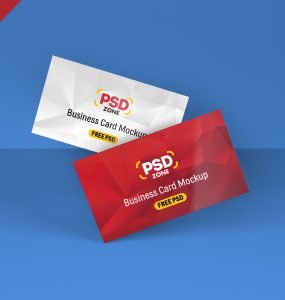 Floating Business Card Mockup PSD