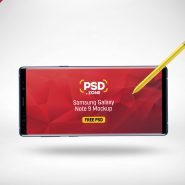 Galaxy Note 9 with S-pen Mockup PSD