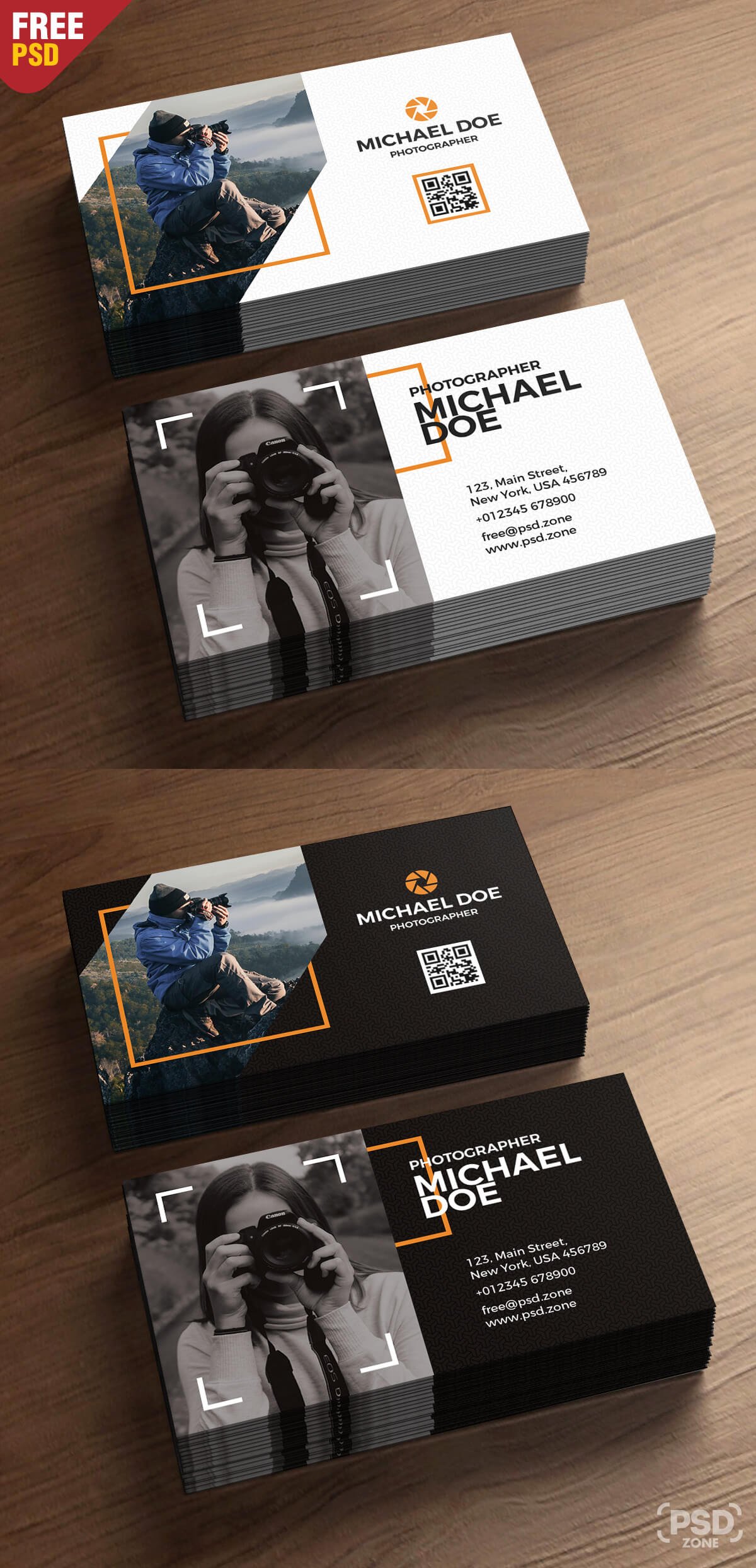 Photography Business Cards Template PSD