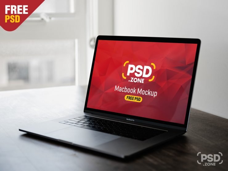 Gray Macbook Pro Mockup PSD