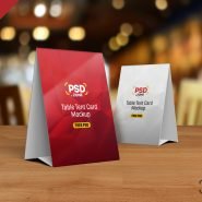 Table Tent Card Mockup PSD