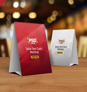 Table Tent Card Mockup PSD