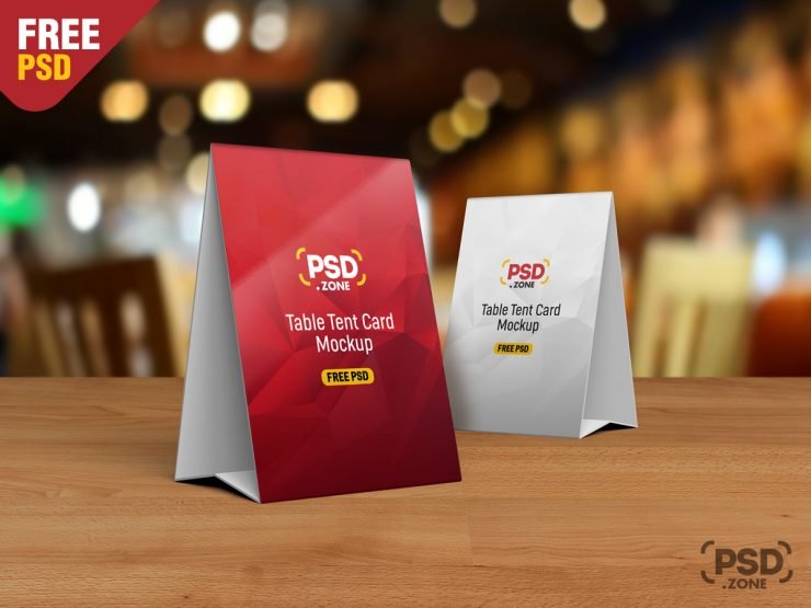 Table Tent Card Mockup PSD