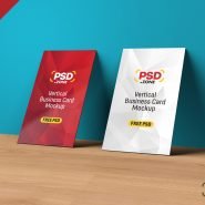 Vertical Business Card Mockup PSD