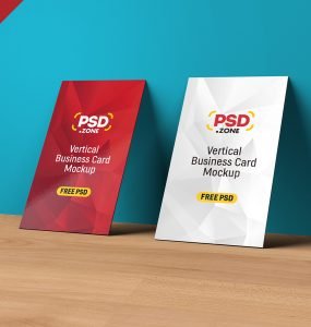 Vertical Business Card Mockup PSD