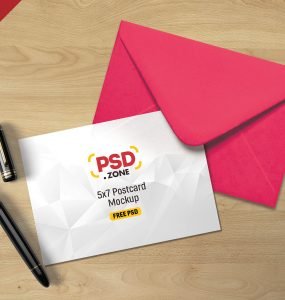 5x7 Postcard Mockup PSD