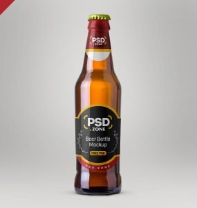 Beer Bottle Mockup Free PSD