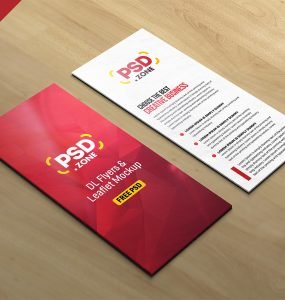 DL Flyers and Leaflet Mockup PSD