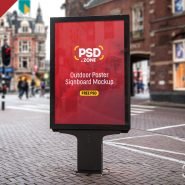 Outdoor Poster Signboard Mockup PSD Outdoor Poster Signboard Mockup PSD