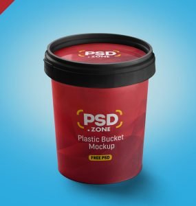 Plastic Bucket Mockup Free PSD