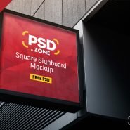 Square Sign Board Mockup PSD Square Sign Board Mockup PSD