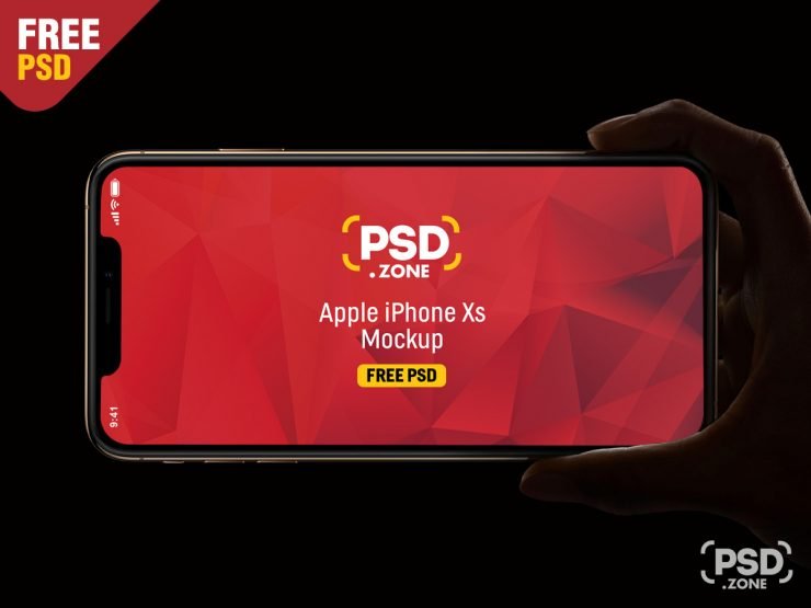 iPhone Xs Hand Mockup PSD