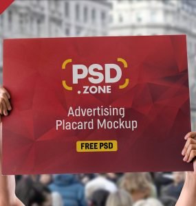 Advertising Placard Mockup Free PSD