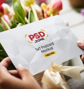 5×7 Greeting Card and Postcard Mockup