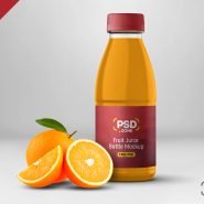 Juice Bottle Label Mockup PSD