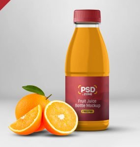 Juice Bottle Label Mockup PSD