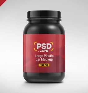 Large Plastic Jar Mockup PSD