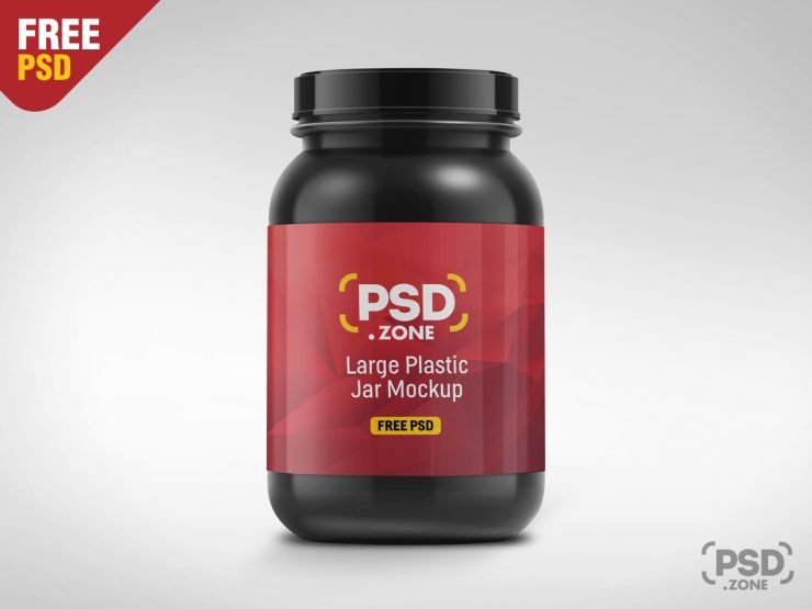 Large Plastic Jar Mockup PSD