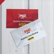 Top View Business Card Mockup PSD