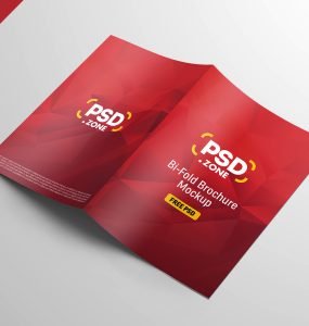 A4 Bi-Fold Brochure Mockup Free PSD