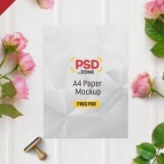 A4 Paper Mockup Free PSD