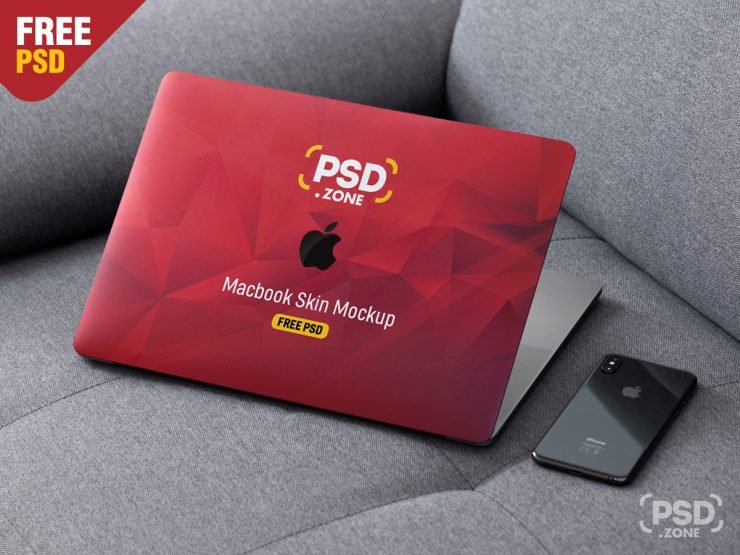 MacBook Pro Skin Design Mockup PSD
