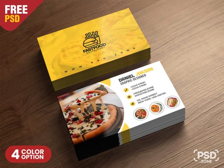 PSD Fast Food Restaurant Business Card Design