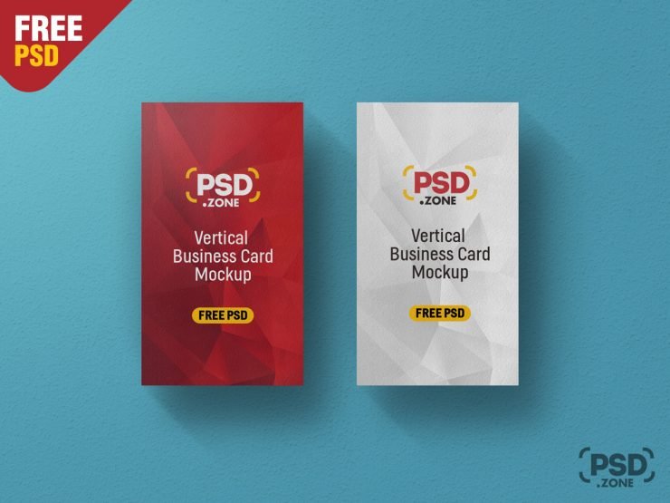 PSD Vertical Business Card Mockup