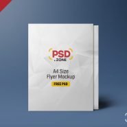 Standing A4 Size Flyer Mockup PSD Standing A4 Size Flyer Mockup PSD