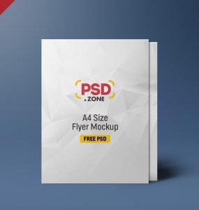 Standing A4 Size Flyer Mockup PSD
