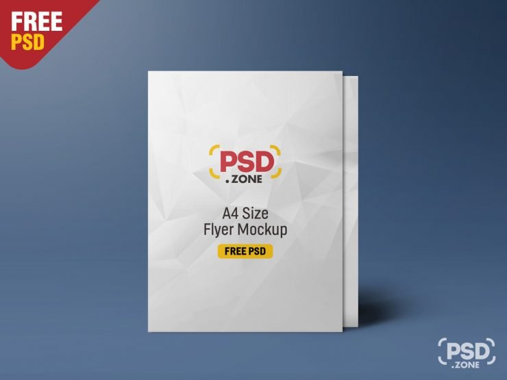 Standing A4 Size Flyer Mockup PSD