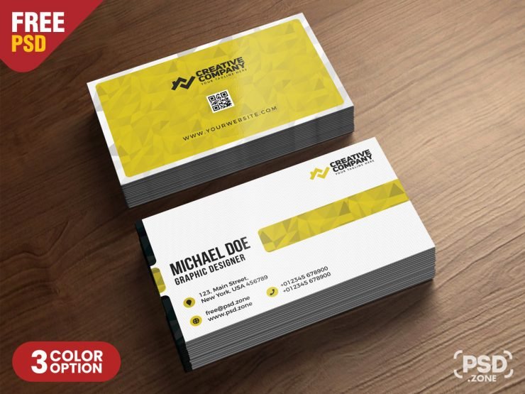 Simple Business Card Design Template PSD